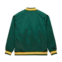 Men's Mitchell & Ness Green Seattle SuperSonics Hardwood Classics  Throwback Wordmark Raglan Full-Snap Jacket