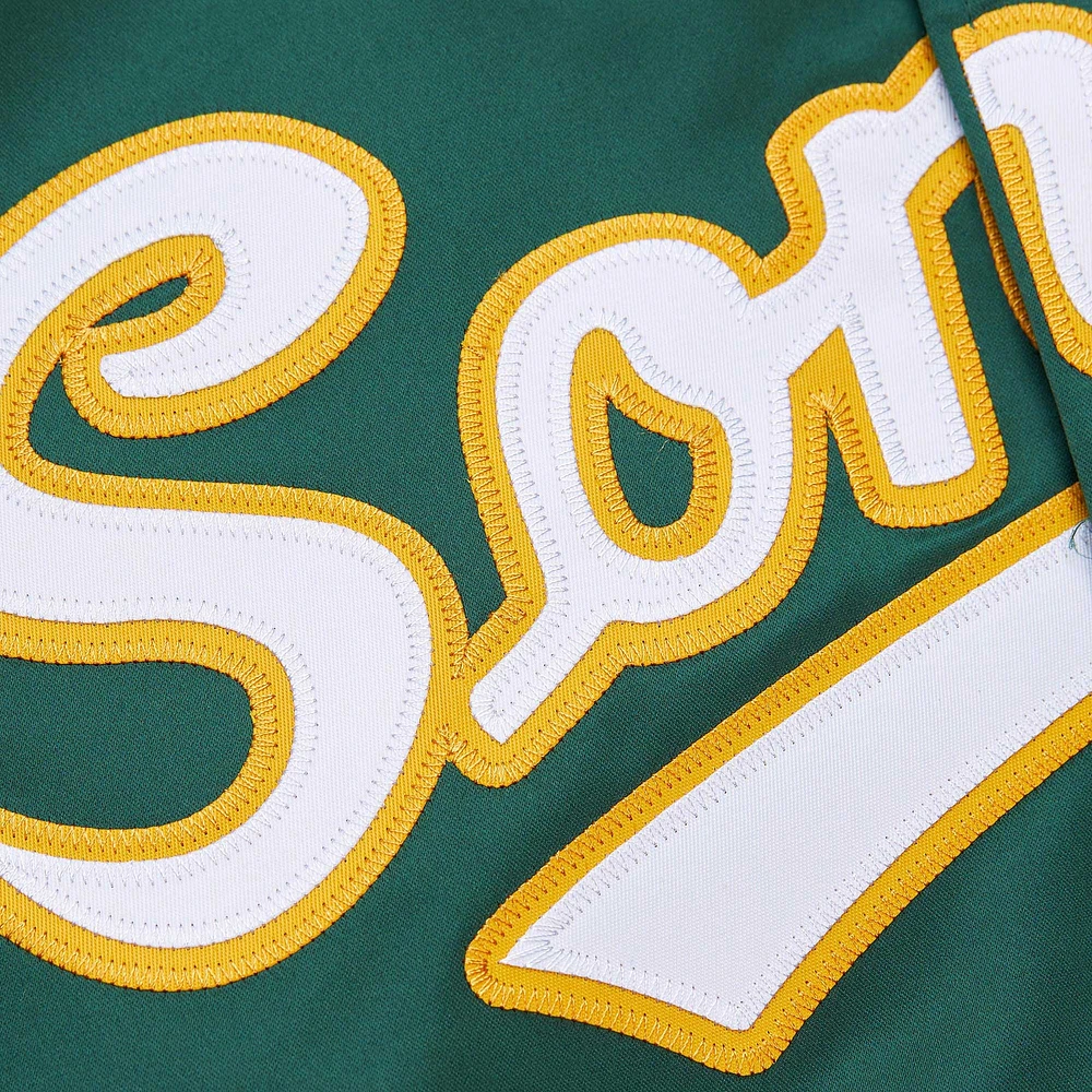 Men's Mitchell & Ness Green Seattle SuperSonics Hardwood Classics  Throwback Wordmark Raglan Full-Snap Jacket