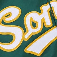Men's Mitchell & Ness Green Seattle SuperSonics Hardwood Classics  Throwback Wordmark Raglan Full-Snap Jacket