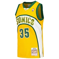 Men's Mitchell & Ness Kevin Durant Yellow Seattle SuperSonics  2007/08 Hardwood Classics Swingman Throwback Jersey