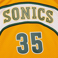Men's Mitchell & Ness Kevin Durant Yellow Seattle SuperSonics  2007/08 Hardwood Classics Swingman Throwback Jersey
