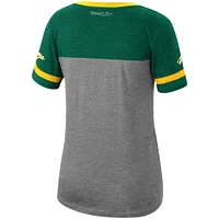 Women's Mitchell & Ness Shawn Kemp Heathered Charcoal Seattle SuperSonics Team Captain V-Neck T-Shirt