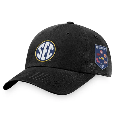Men's Top of the World  Black SEC Banner Adjustable Hat