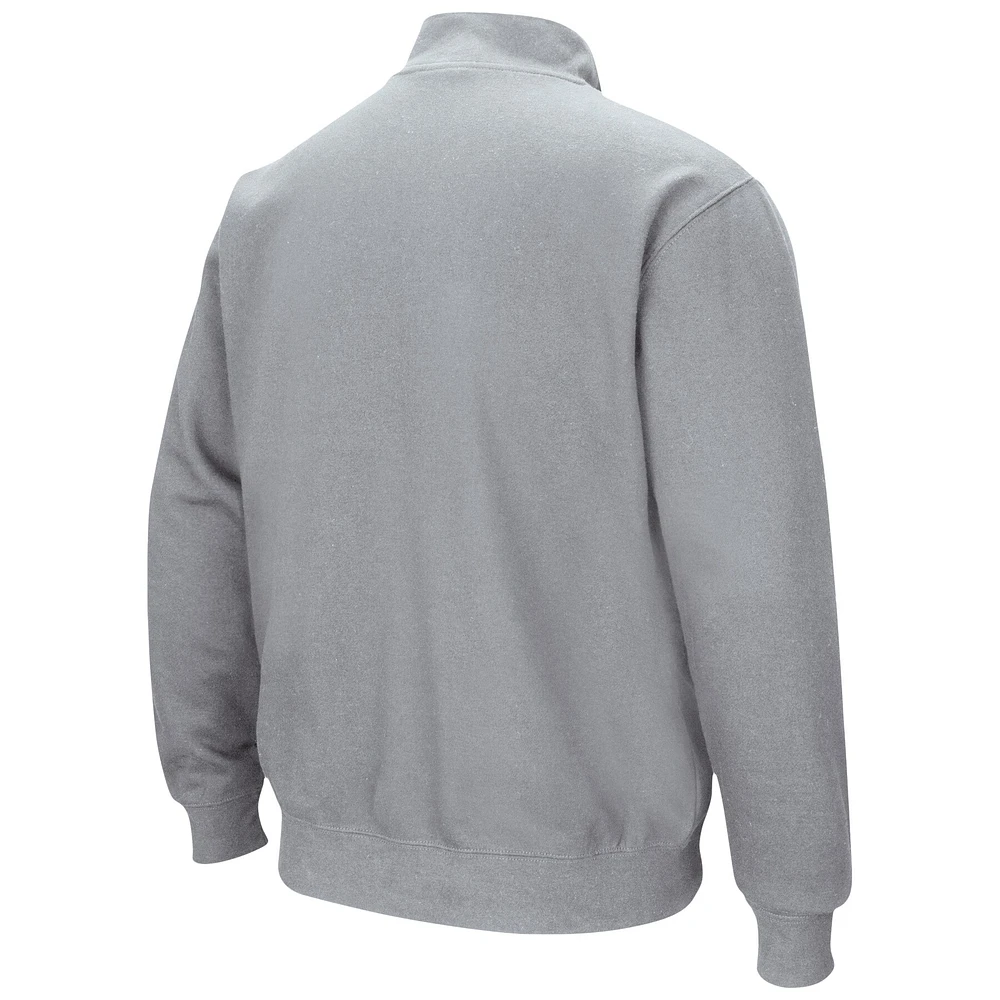 Men's Colosseum Heathered Gray Seton Hall Pirates Tortugas Team Logo Quarter-Zip Jacket