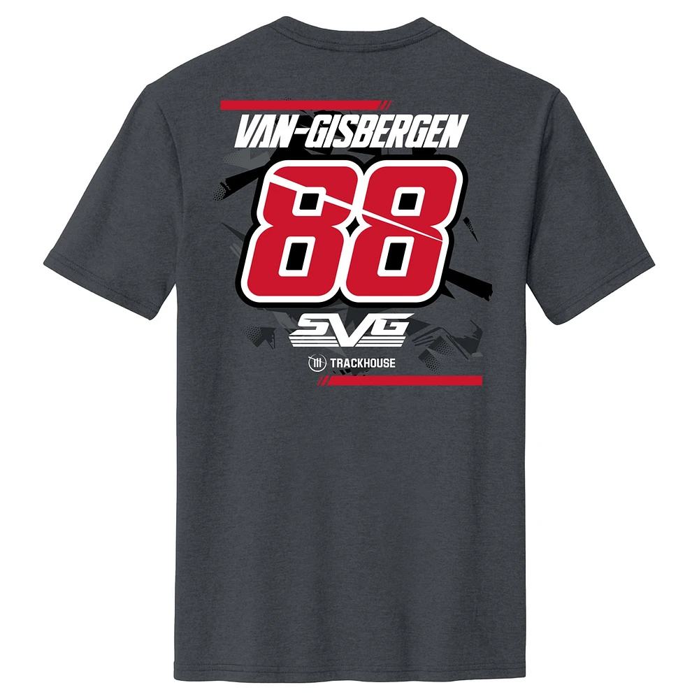 Men's Checkered Flag Sports Charcoal Shane van Gisbergen WeatherTech Name & Number T-Shirt