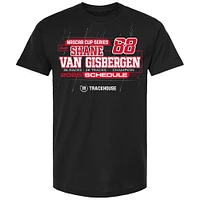 Men's Trackhouse Racing Team Collection Black Shane van Gisbergen 2025 NASCAR Cup Series Schedule T-Shirt
