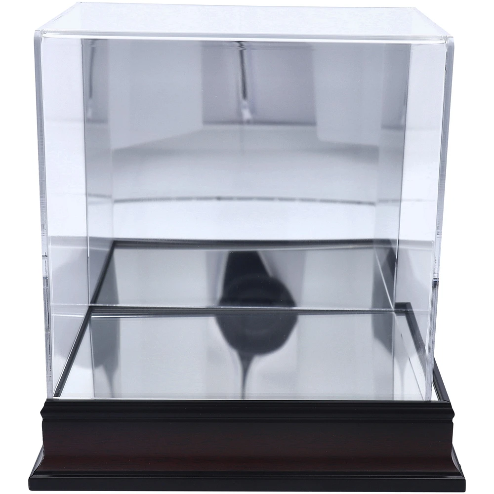 Antique Mahogany Mini Helmet Display Case with Mirror Back