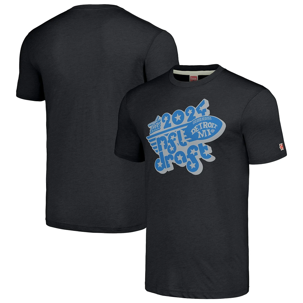 Men's Homage Charcoal 2024 NFL Draft Detroit T-Shirt