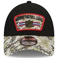 Casquette New Era NFL 2021 Salute To Service pour homme, noir/camouflage - Trucker 9FORTY Snapback réglable