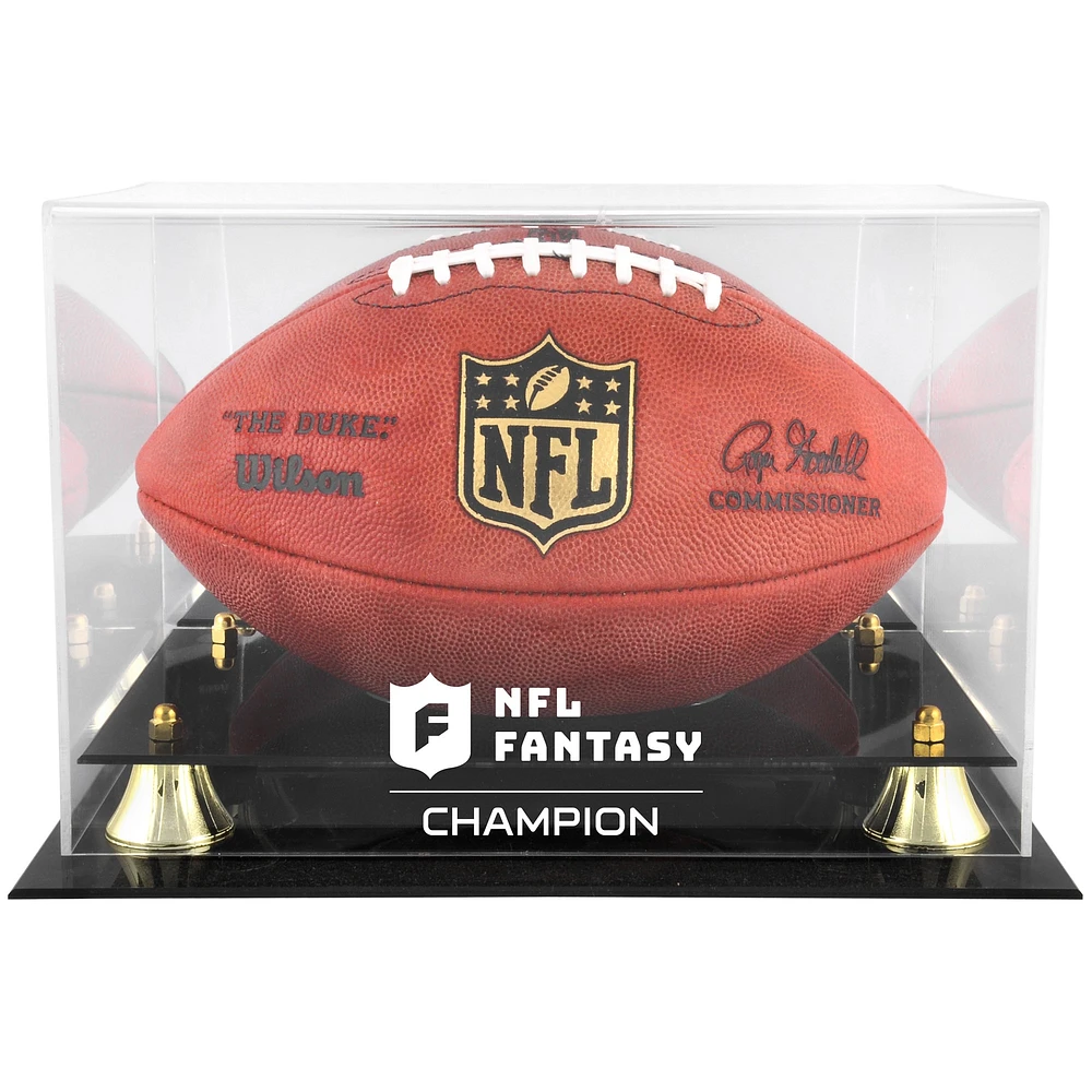 NFL Fantasy Football Champion Golden Classic Football Team Logo Display Case with Mirror Back