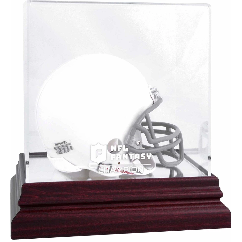 NFL Fantasy Football Champion Mahogany Team Logo Mini Helmet Display Case