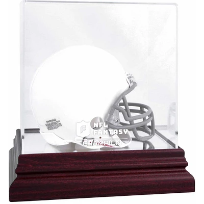 NFL Fantasy Football Champion Mahogany Team Logo Mini Helmet Display Case