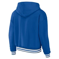 Women's WEAR by Erin Andrews Blue NFL Lace-Up Pullover Hoodie