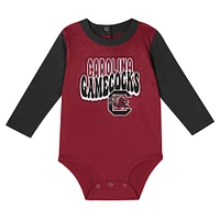 Infant Black South Carolina Gamecocks Double Up Long Sleeve Bodysuit & Pant Set