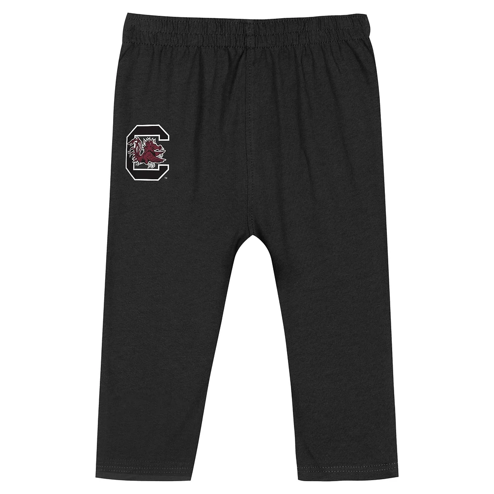 Infant Black South Carolina Gamecocks Double Up Long Sleeve Bodysuit & Pant Set