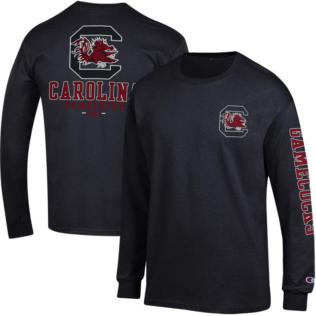 T-shirt à manches longues Champion South Carolina Gamecocks Team Stack 3-Hit pour homme, noir