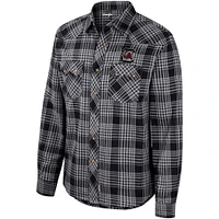 Men's Colosseum x Wrangler  Black South Carolina Gamecocks Plaid Western Long Sleeve Full-Snap Shirt