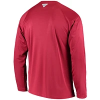 Men's Columbia Garnet South Carolina Gamecocks Terminal Tackle Omni-Shade Raglan Long Sleeve T-Shirt