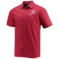 Men's Columbia PFG Garnet South Carolina Gamecocks Slack Tide Camp Button-Up Shirt