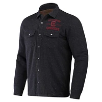 Men's Darius Rucker Collection by Fanatics  Heather Charcoal South Carolina Gamecocks Sherpa-Lined Full-Snap Shacket
