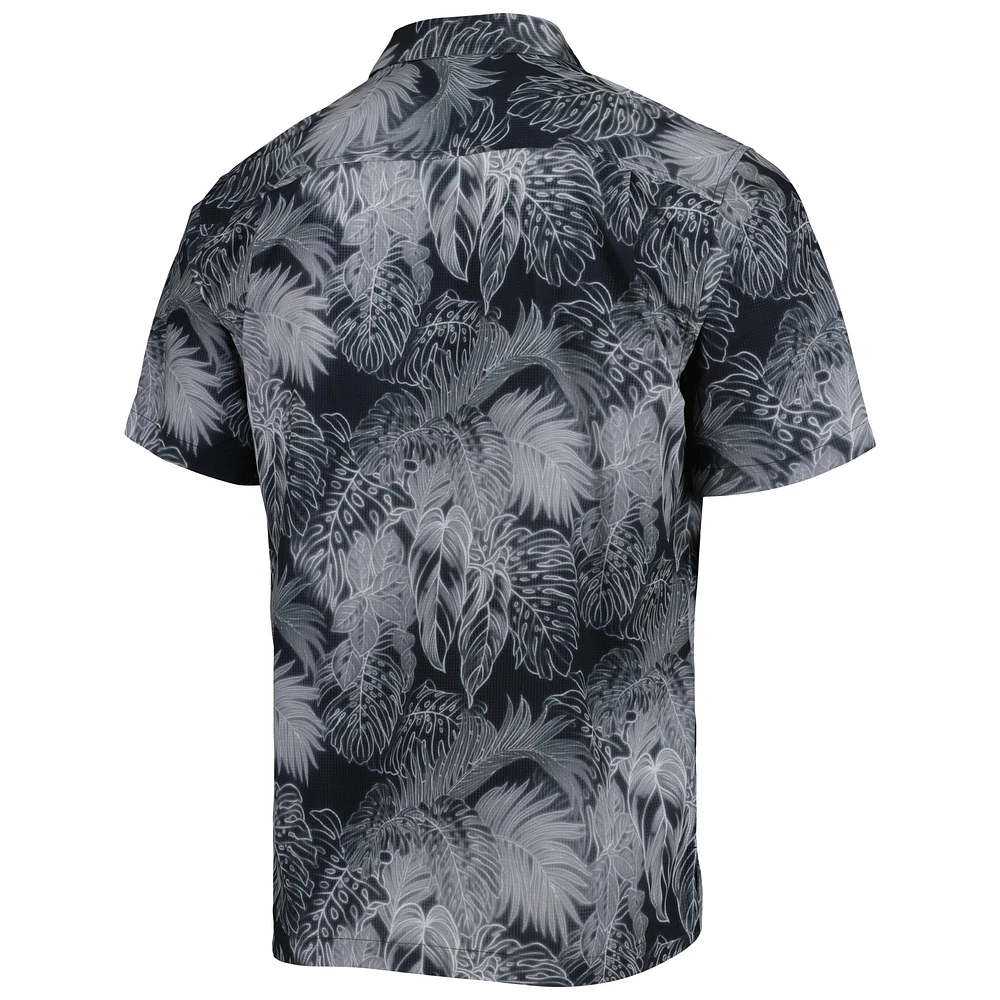 Men's Tommy Bahama Black South Carolina Gamecocks Coast Luminescent Fronds IslandZone Button-Up Camp Shirt
