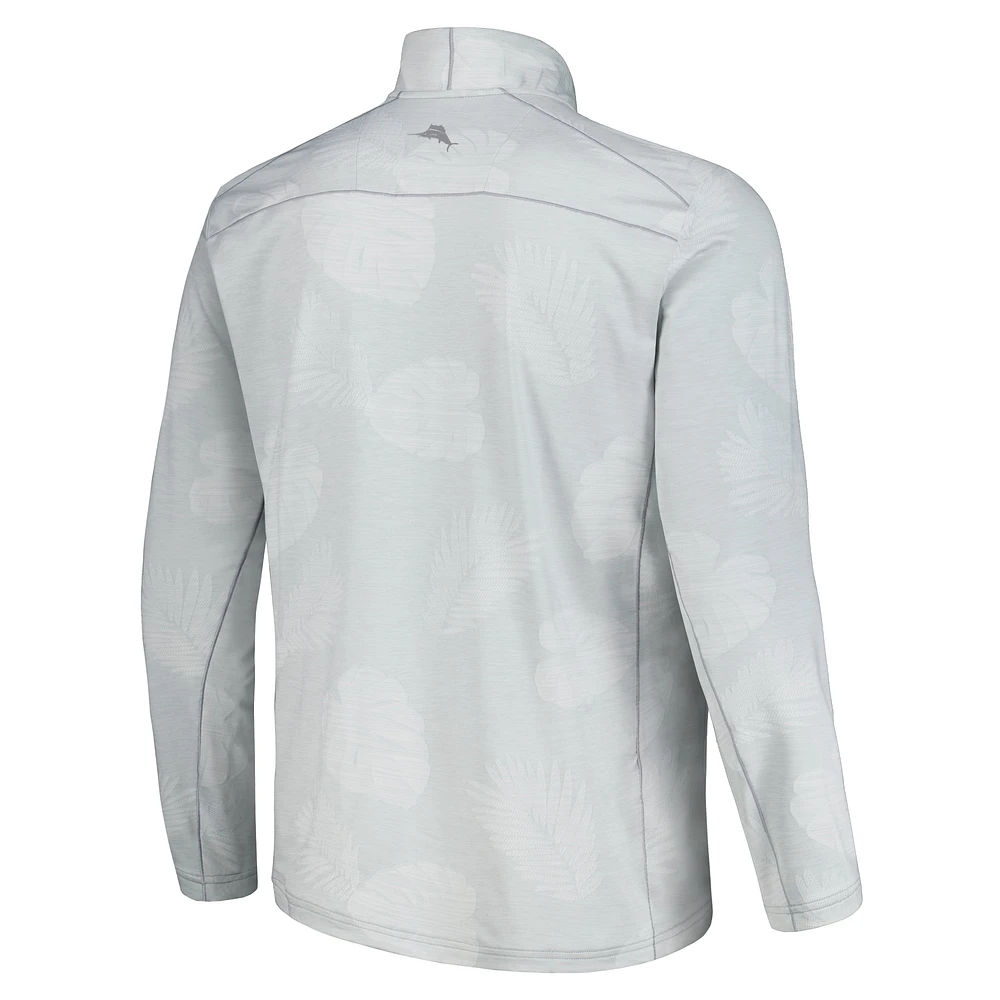 Veste à demi-zip Tommy Bahama pour hommes, gris, Caroline du Sud Gamecocks Delray Frond IslandZone
