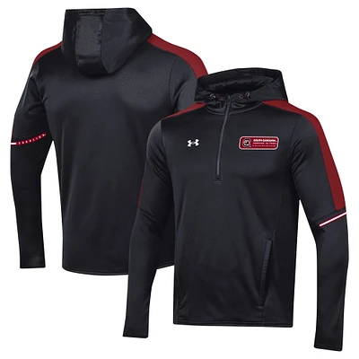 Sweat à capuche noir quart de zip Under Armour pour hommes des Gamecocks Caroline du Sud 2023 Sideline