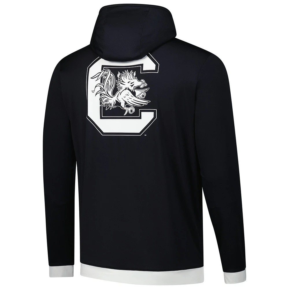 T-shirt à capuche manches longues pour homme Under Armour Black South Carolina Gamecocks 2024 On-Court Shootaround
