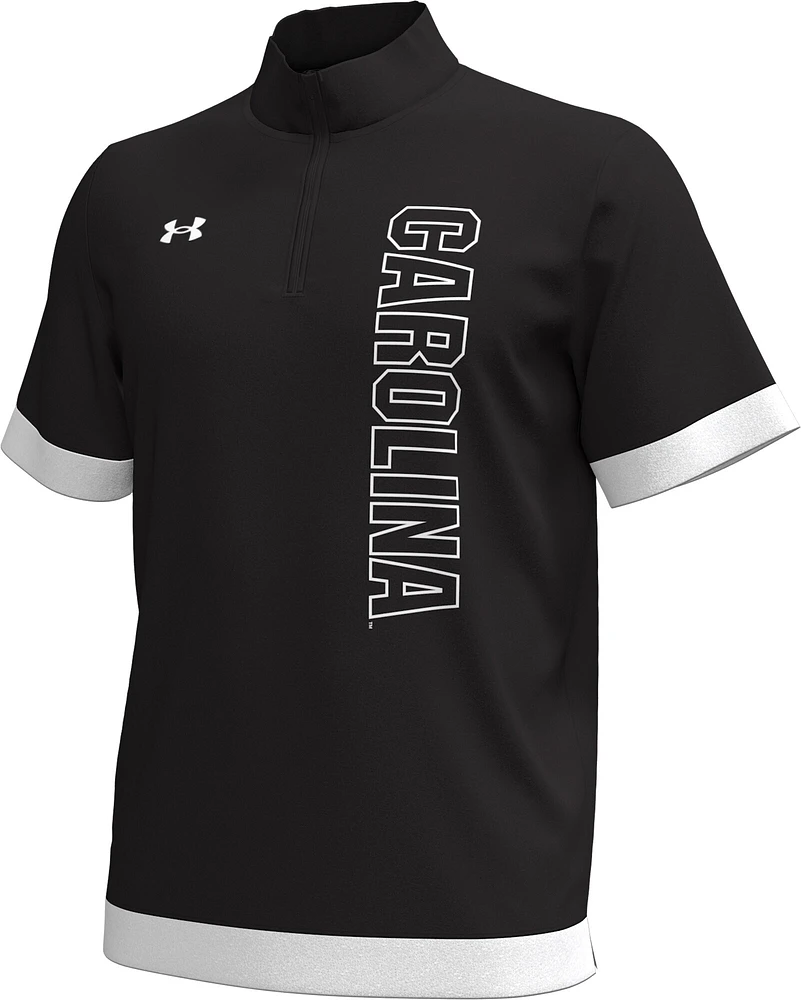 T-shirt noir à fermeture éclair quart de tour pour homme des Gamecocks Caroline du Sud 2024 d'Under Armour On-Court Shootaround