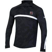 Men's Under Armour Black South Carolina Gamecocks Game Day Camo Raglan Quarter-Zip Top
