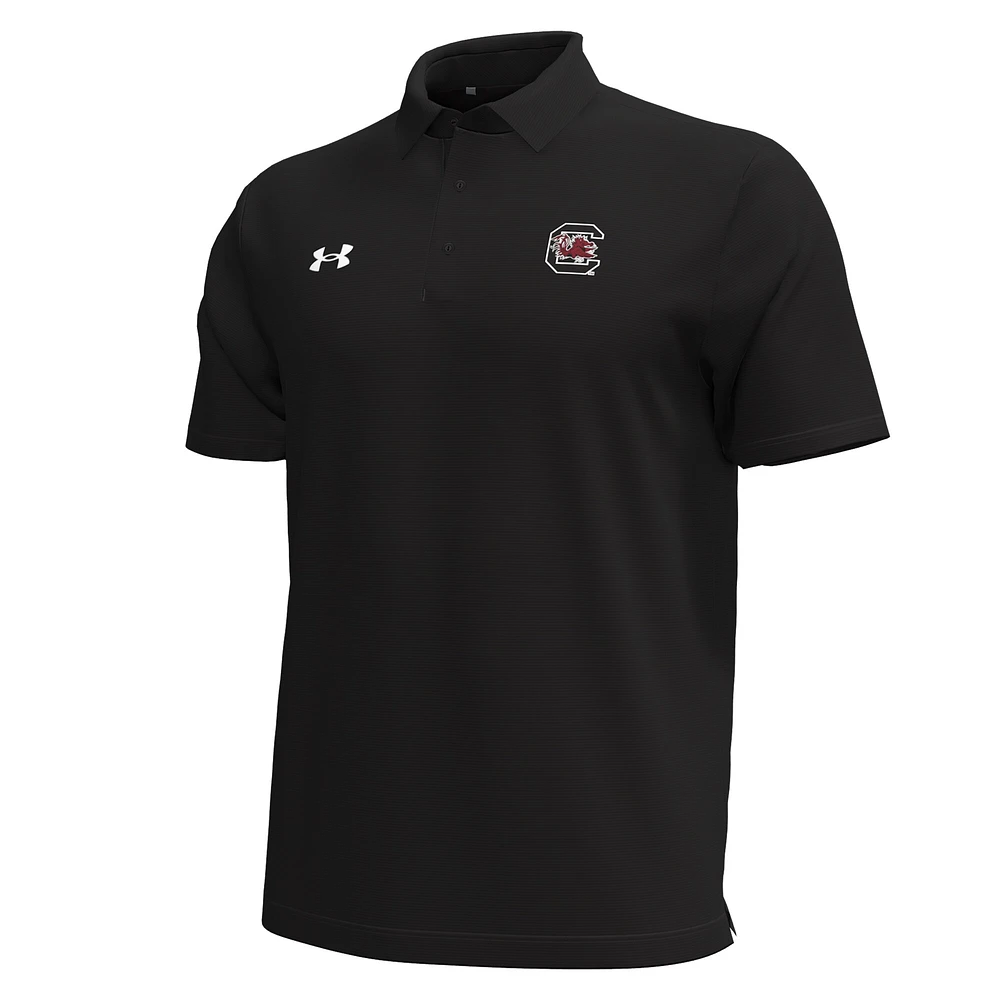 Men's Under Armour Black South Carolina Gamecocks Playoff Chest Stripe Performance Polo