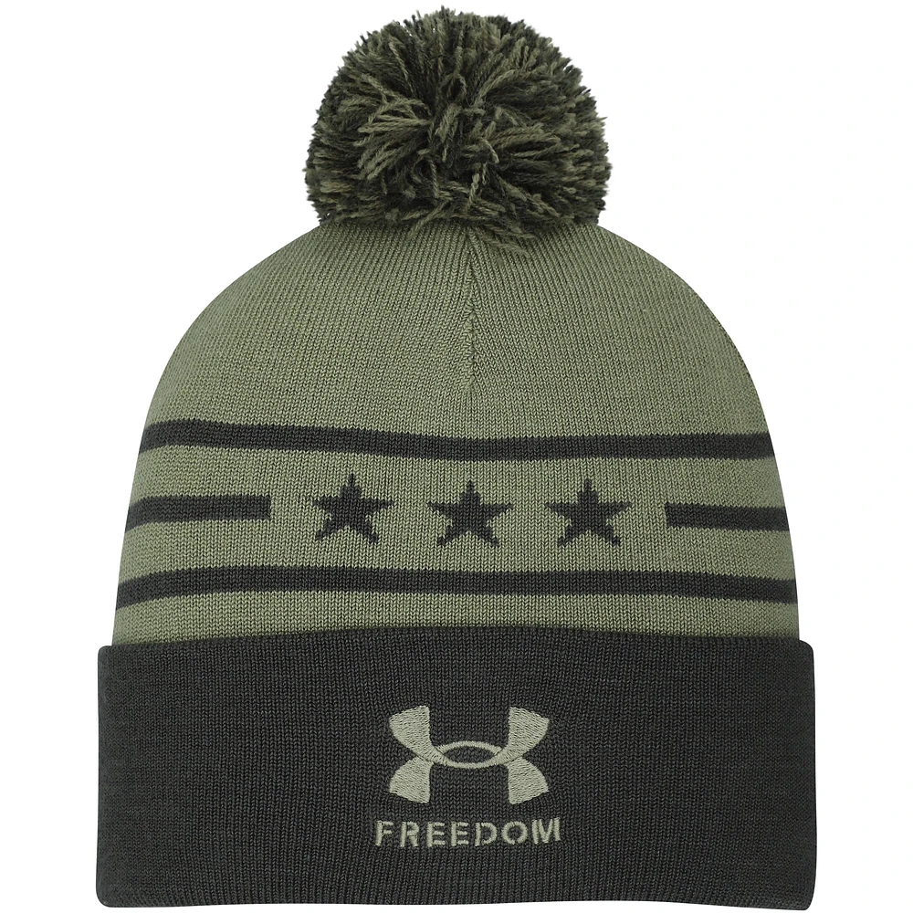Men's Under Armour Forest Green South Carolina Gamecocks Freedom Collection Cuffed Knit Hat with Pom