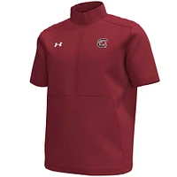 Men's Under Armour Garnet South Carolina Gamecocks Motivate Quarter-Zip Short Sleeve Top