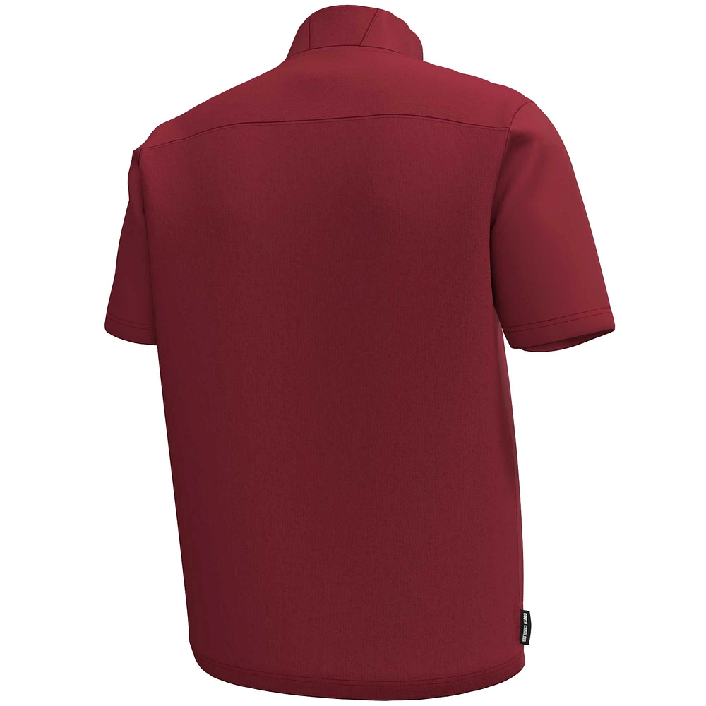 Men's Under Armour Garnet South Carolina Gamecocks Motivate Quarter-Zip Short Sleeve Top