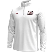 Men's Under Armour  White South Carolina Gamecocks Throwback Quarter-Zip Pullover Top