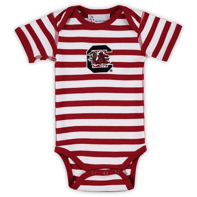 Body rayé à épaules dénudées pour nouveau-né et nourrisson Two Feet Ahead Garnet South Carolina Gamecocks