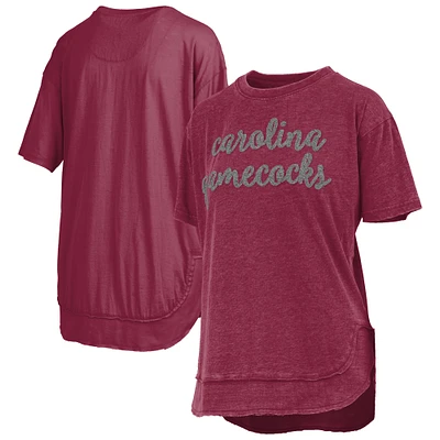 T-shirt poncho pour femme Pressbox Garnet South Carolina Gamecocks