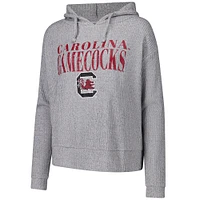 T-shirt à capuche court et doux manches longues pour femme Concepts Sport Heather Gray South Carolina Gamecocks Juniper Soft Modest
