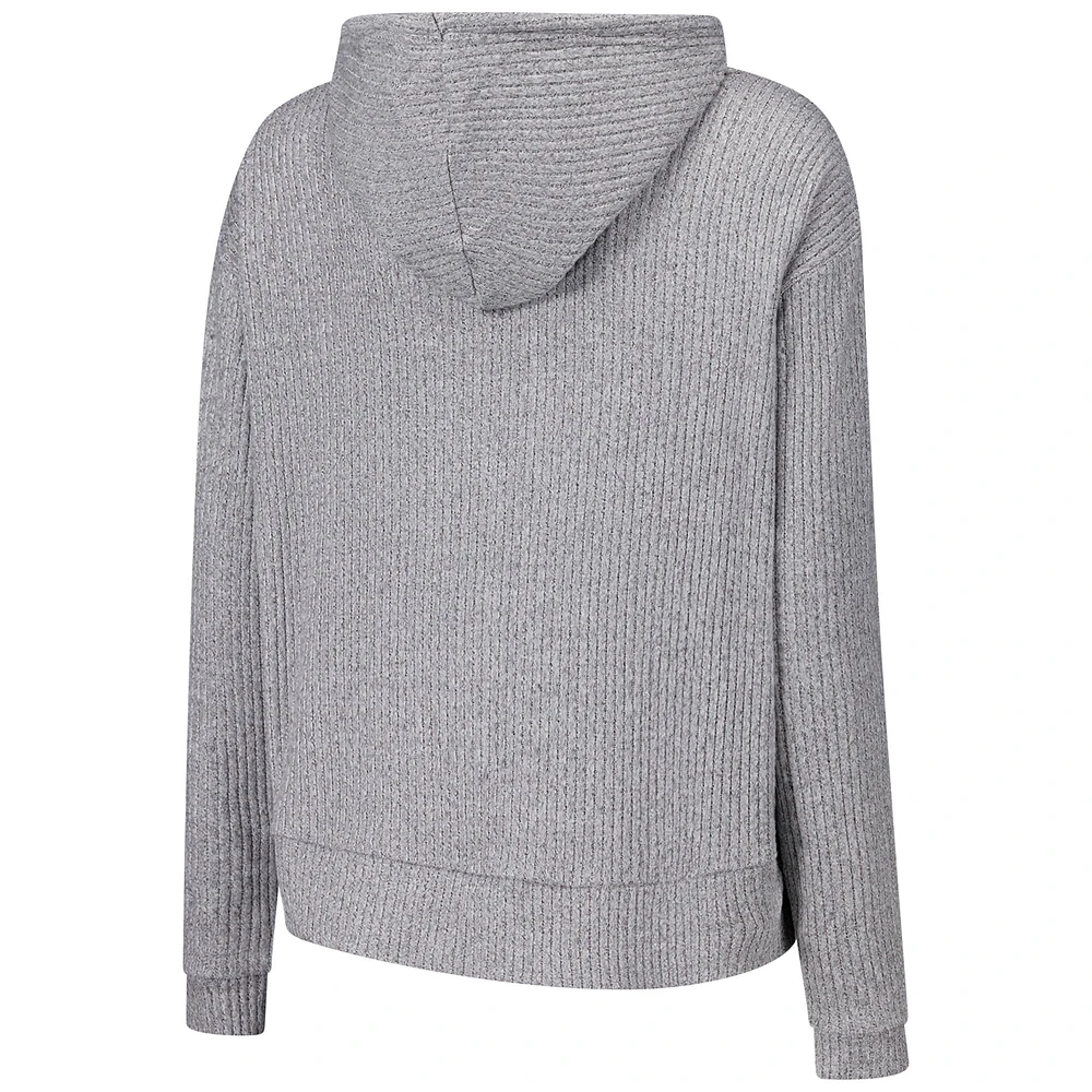 T-shirt à capuche court et doux manches longues pour femme Concepts Sport Heather Gray South Carolina Gamecocks Juniper Soft Modest