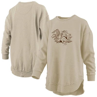 Sweat-shirt en polaire poncho Pressbox Tan South Carolina Gamecocks pour femme