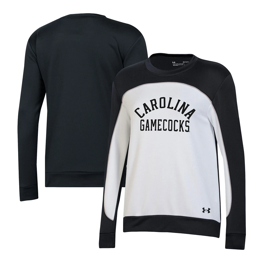 Sweat Under Armour Gamecocks de Caroline du Sud colorblock noir/blanc pour femme