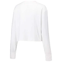 Women's Under Armour White South Carolina Gamecocks Inline All Day Tri-Blend Cropped Long Sleeve T-Shirt
