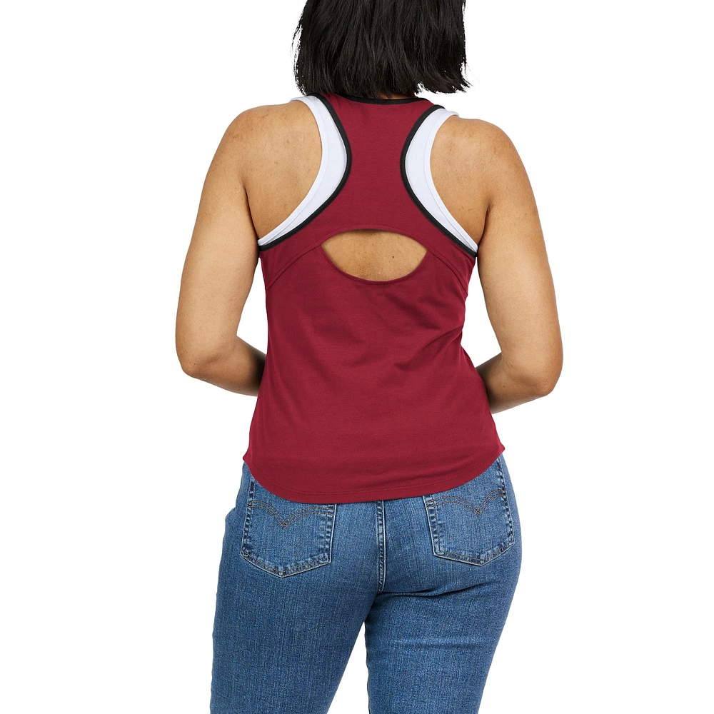 Women's WEAR by Erin Andrews Garnet South Carolina Gamecocks Open Hole Razorback Tank Top