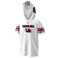 Youth Under Armour  White South Carolina Gamecocks ArmourFuse Jersey Raglan Hooded T-Shirt