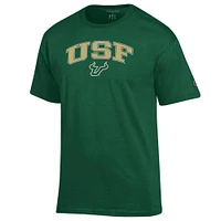 Men's Champion  Green South Florida Bulls Arch Over Logo T-Shirt