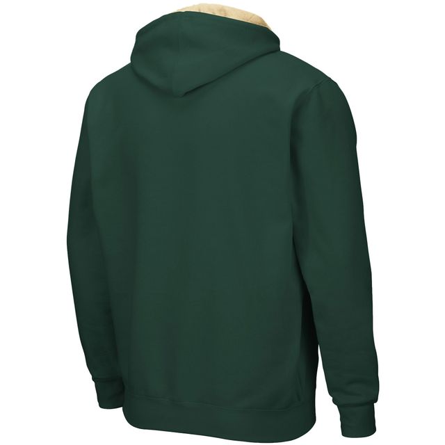 Sweat à capuche entièrement zippé Colosseum Green South Florida Bulls Arch & Logo pour homme