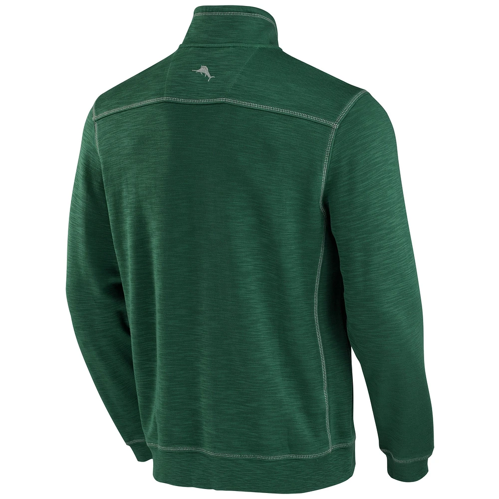 Men's Tommy Bahama Green South Florida Bulls Sport Tobago Bay Tri-Blend Half-Zip Jacket