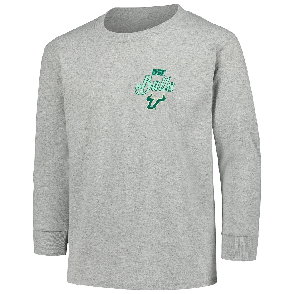 Youth Gray South Florida Bulls Retro Script Long Sleeve T-Shirt