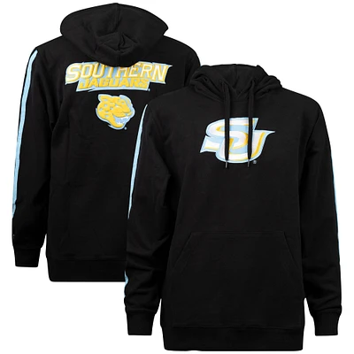 Sweat à capuche surdimensionné rayures FISLL pour hommes, noir, Southern University Jaguars