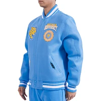 Men's Pro Standard Light Blue Southern University Jaguars Crest Wool Full-Zip Jacket
